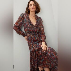 Misa Los Angeles Vibrant Long Sleeve Dress